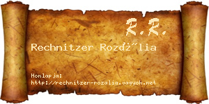 Rechnitzer Rozália névjegykártya